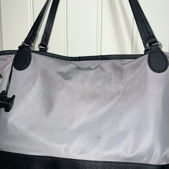 Radley London Dane Park Grey with Black Tote Purse Bag Drawstring - Picture 2 of 9